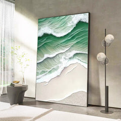 Elysian Tides – Textured Seascape Oil Painting