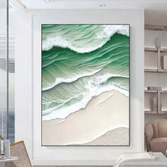 Elysian Tides – Textured Seascape Oil Painting