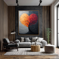 Divided Heart – Textured Botanical Wall Art