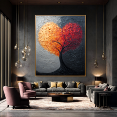 Divided Heart – Textured Botanical Wall Art