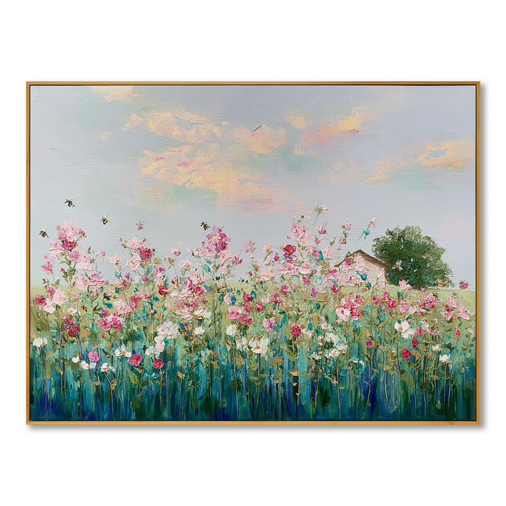 Floral Bliss – Landscape Wall Art hand-painted wall art