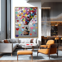 Rising Hearts – Colorful Hot Air Balloon Art Full of Hope