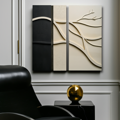 Branches of Time-Modern Minimalist 3D Textured Wall Art – Textured Abstract Wall Art
