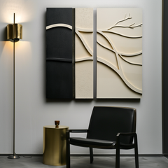 Branches of Time-Modern Minimalist 3D Textured Wall Art – Textured Abstract Wall Art