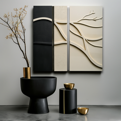 Branches of Time-Modern Minimalist 3D Textured Wall Art – Textured Abstract Wall Art