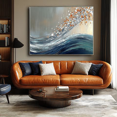 Cascade Bloom-Textured Abstract Oil Painting