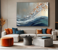 Cascade Bloom-Textured Abstract Oil Painting