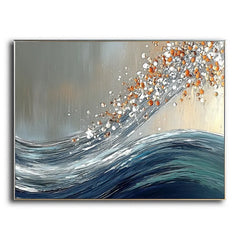 Cascade Bloom-Textured Abstract Oil Painting