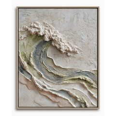 Crested Silence – 3D Textured Wave Wall Art Abstract Ocean Wave Painting