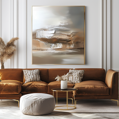 Desert Mirage – Abstract Textured Oil Painting, Modern Neutral Tones Wall Art