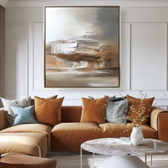 Desert Mirage – Abstract Textured Oil Painting, Modern Neutral Tones Wall Art