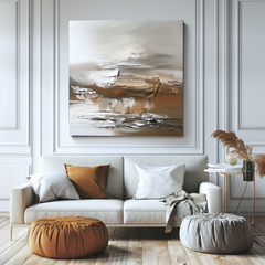Earthbound Serenity – Handcrafted Textured Abstract Oil Painting