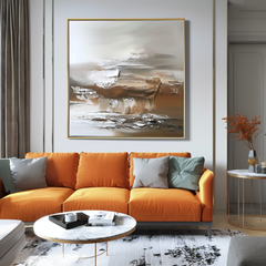 Earthbound Serenity – Handcrafted Textured Abstract Oil Painting