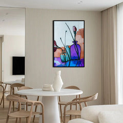 Echo in Glass – Minimalist Floral in Glass Bottles – Abstract Still Life Modern Wall Art