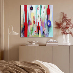 Echoes of Color – Large Colorful Abstract Oil Painting Bold Textured Modern Wall Art