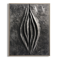 Eclipse Form – Large Textured Black Abstract 3D Wall Art
