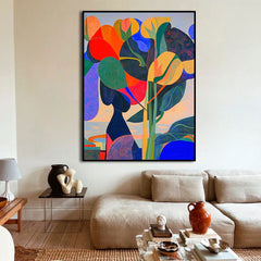 Electric Bloom – Colorful Abstract Botanical Art Modern Expressionist Floral Painting