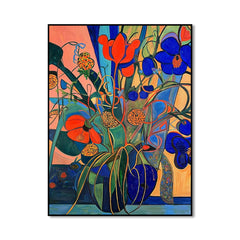 Electric Garden – Bold Abstract Floral Painting – Colorful Modern Expressionist Wall Art