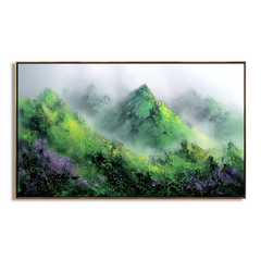 Abstract Mountain Landscape Painting, Textured Wall Art