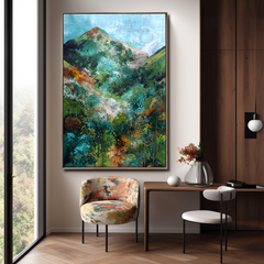 Emerald Peaks – Abstract Mountain Landscape Wall Art