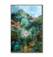 Emerald Peaks – Abstract Mountain Landscape Wall Art