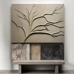 Eternal Branch-3D Textured Branch Wall Art – Wabi-Sabi Textured Abstract Wall Art