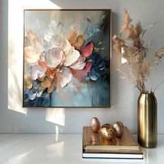 Ethereal Blossom-Abstract Floral Oil Painting for Modern Decor