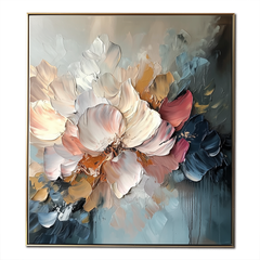 Ethereal Blossom-Abstract Floral Oil Painting for Modern Decor