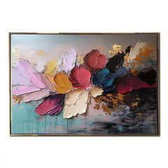 Floral Rhapsody-Original Textured Floral Abstract Oil Painting
