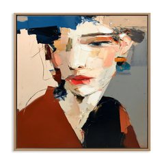 Fragmented Gaze – Abstract Woman Portrait Oil Painting on Canvas