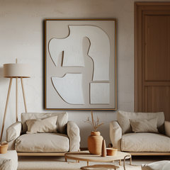 Fragmented Harmony-Abstract Home Decor Painting – Handcrafted Wabi-Sabi 3D Wall Art