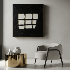 Fragmented Vision-Wabi Sabi Art Abstract Wall Decor: Minimalist – Textured Geometric Wall Art