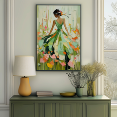 Garden Waltz-Romantic Figurative Oil Painting on Canvas