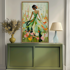 Garden Waltz-Romantic Figurative Oil Painting on Canvas