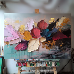 Floral Rhapsody-Original Textured Floral Abstract Oil Painting