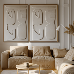 Harmonic Forms-Minimalist Geometric Wall Art – Handmade 3D Textured Abstract Decor