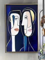 Intertwined Minds-Abstract Figurative Line – Figurative Wall Art