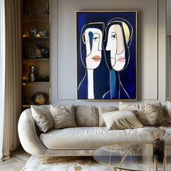 Intertwined Minds-Abstract Figurative Line – Figurative Wall Art