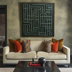 Labyrinth of Serenity-3D Textured Abstract Wall Art, Deep – Textured Geometric Wall Art