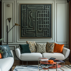 Labyrinthine Essence – 3D Abstract Geometric Wall Art – Modern Decorative Sculpture Artwork