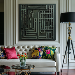 Labyrinthine Essence – 3D Abstract Geometric Wall Art – Modern Decorative Sculpture Artwork