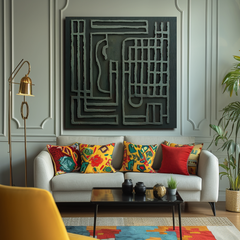 Labyrinthine Essence – 3D Abstract Geometric Wall Art – Modern Decorative Sculpture Artwork