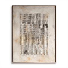 Neutral Textured Grid Wall Art – Large Abstract Canvas Painting