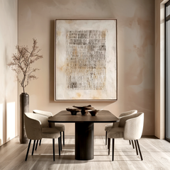 Neutral Textured Grid Wall Art – Large Abstract Canvas Painting