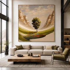Quiet Valley Tree – Mountain Landscape Wall Art