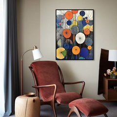 Retro Bloom – Geometric Abstract Circle Painting Colorful Modern Wall Art