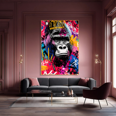 Royal Force – Contemporary Crowned Gorilla Portrait Oil Painting