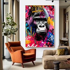 Royal Force – Contemporary Crowned Gorilla Portrait Oil Painting