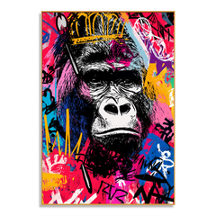 Royal Force – Contemporary Crowned Gorilla Portrait Oil Painting hand-painted wall art