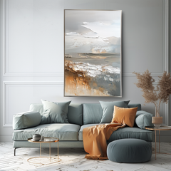 Rustic Horizon – Textured Abstract Wall Art